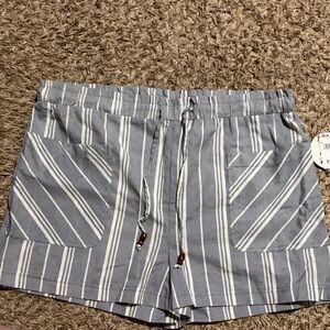 Women's Gray Striped Shorts